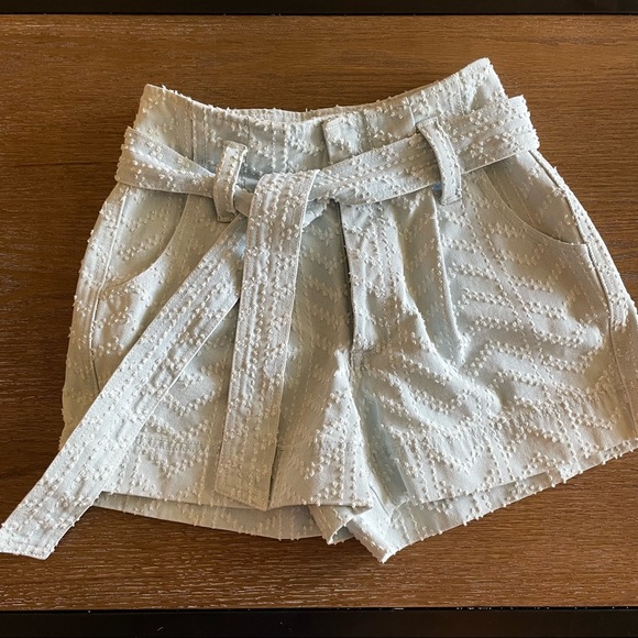 New York & Company Pants - HAPPY X NATURE High Waisted button up denim shorts with tie waist